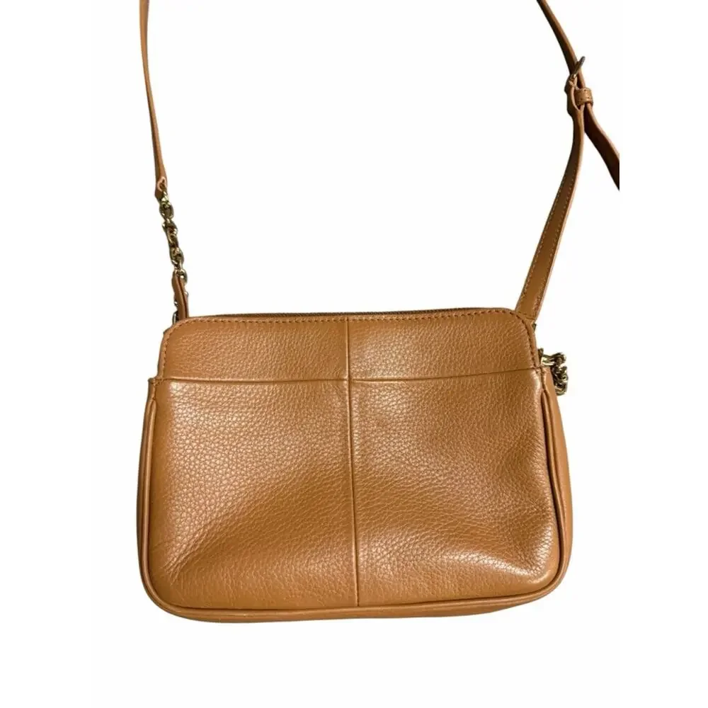 Tory Burch Ivy Crossbody Bag Brown Pebbled Leather